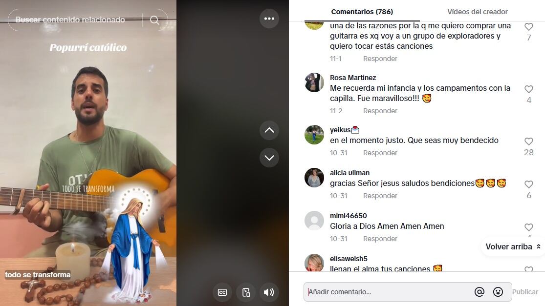 Los comentarios que recibe Manuel de parte de los fieles