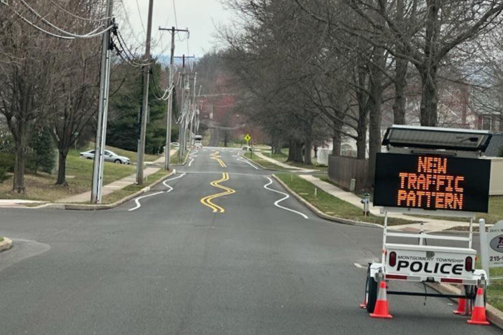 Pensilvania coloca líneas de tránsito curvas para que los conductores reduzcan la velocidad