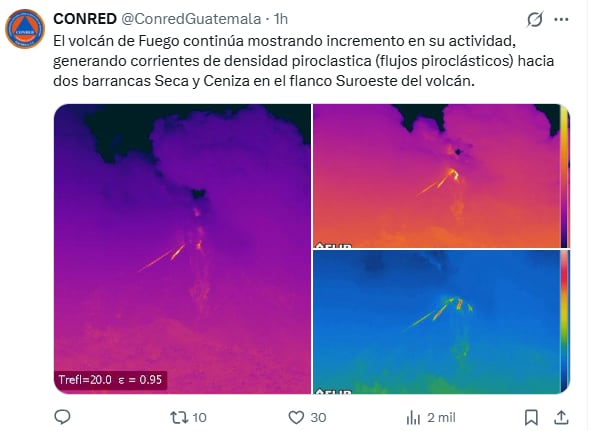El alerta que dispuso la Conred