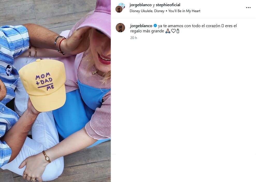 Jorge Blanco y su esposa emocionaron a todos con el anuncio (Foto: Captura Instagram/@jorgeblanco)