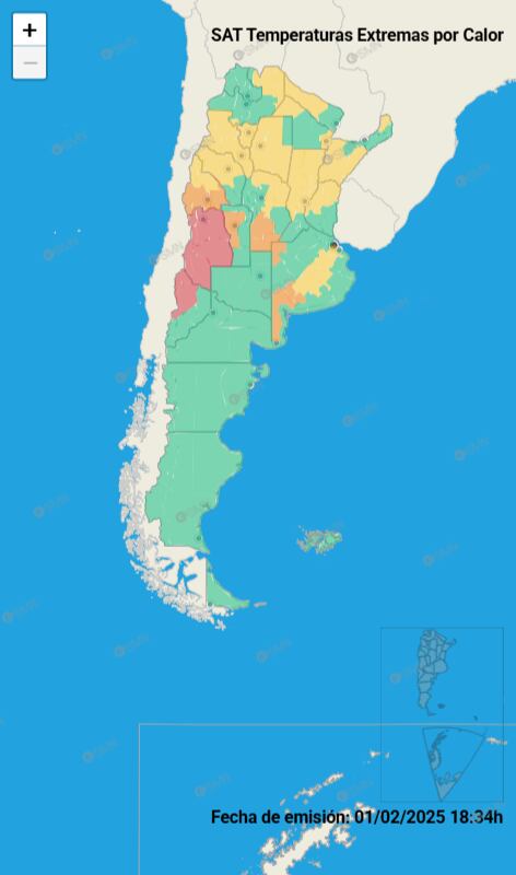 Estos son los sectores del territorio nacional donde se esperan temperaturas extremas por calor.