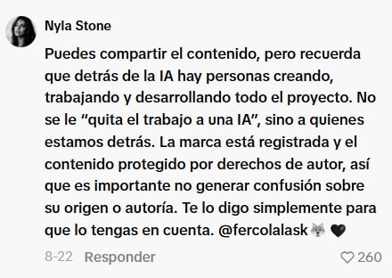 La discusión entre los creadores de Nyla Stone y la tiktoker @fercolalask