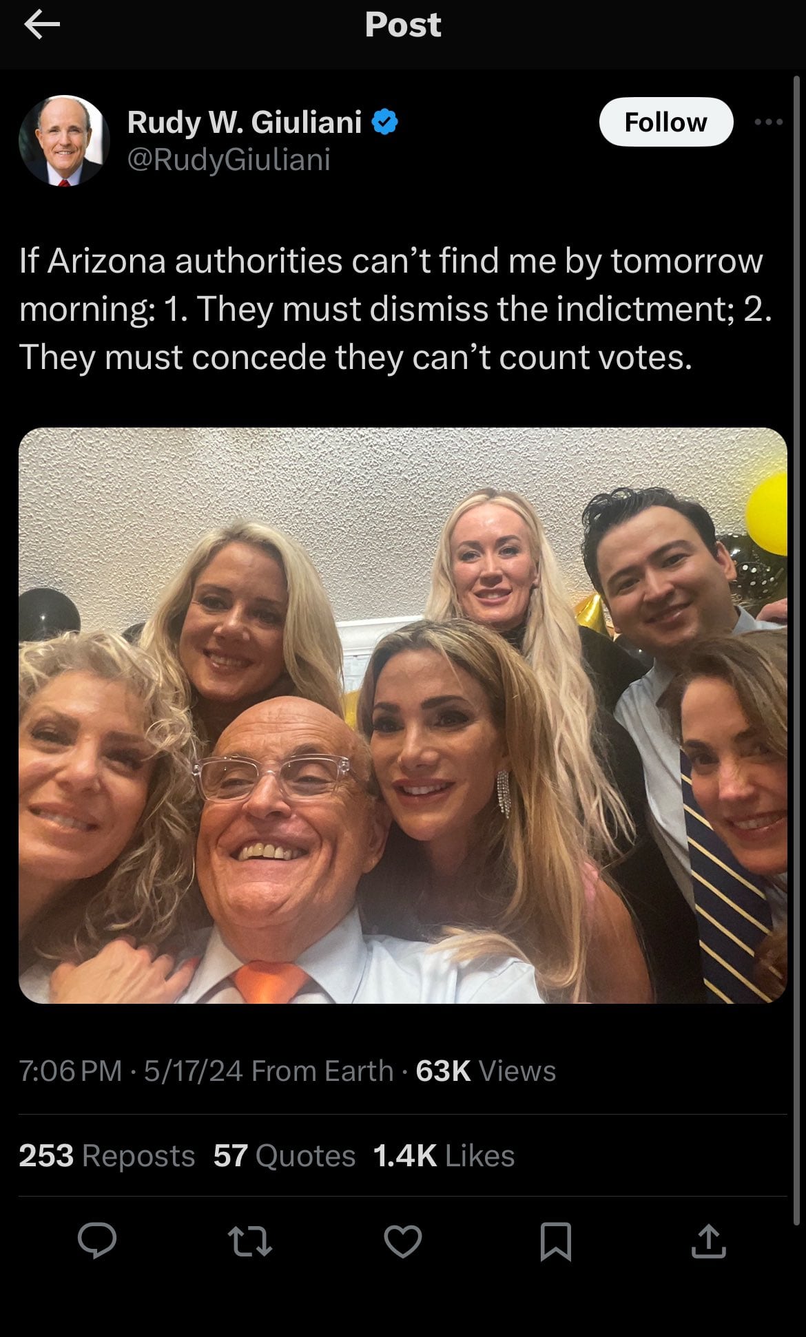 Antes de las primeras sentencias, Rudy Giuliani llegó a ironizar sobre las acusaciones que lo rodeaban