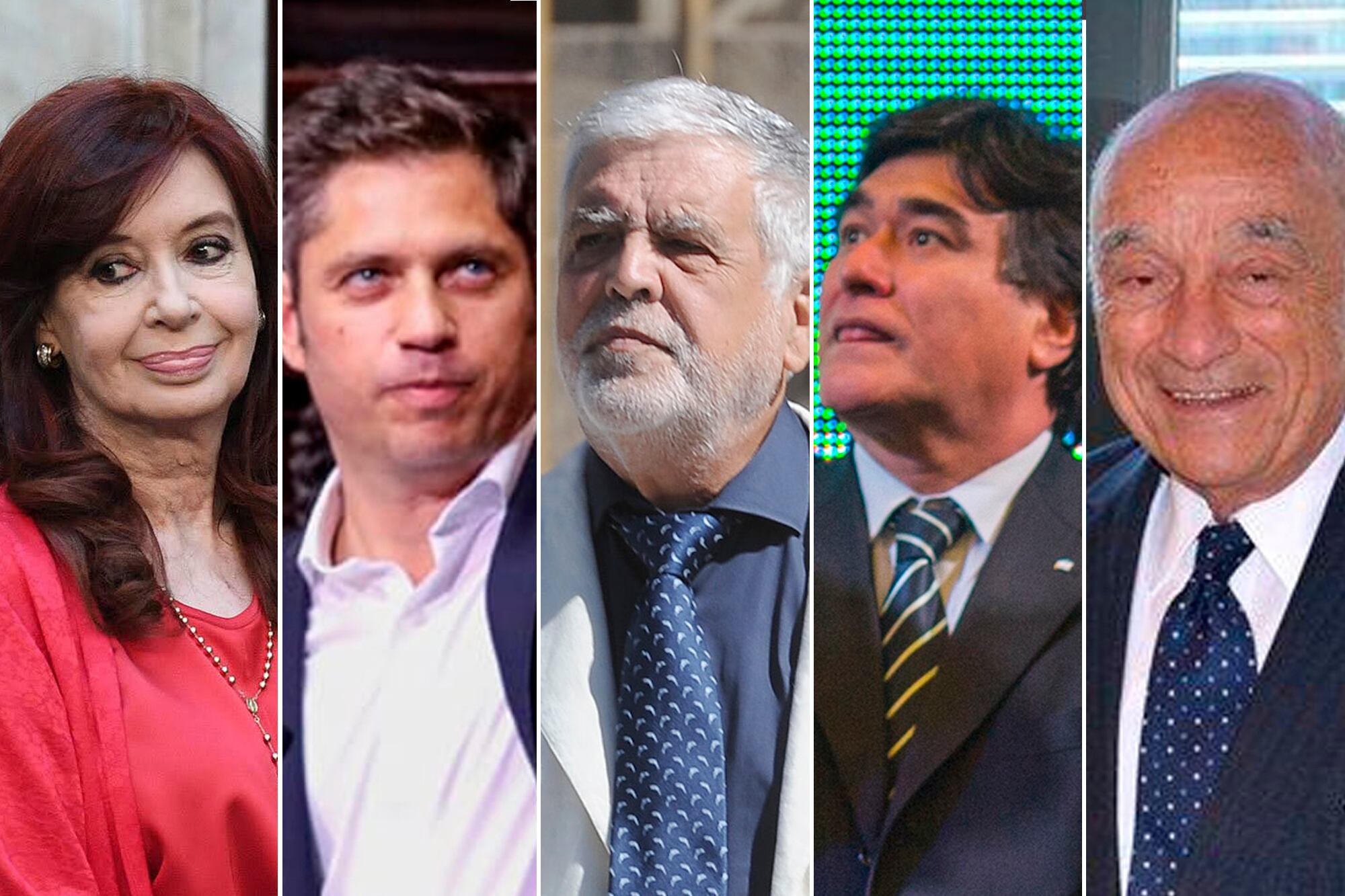 Cristina Kirchner, Axel Kicillof, Julio de Vido, Carlos Zannini y Enrique Eskenazi.