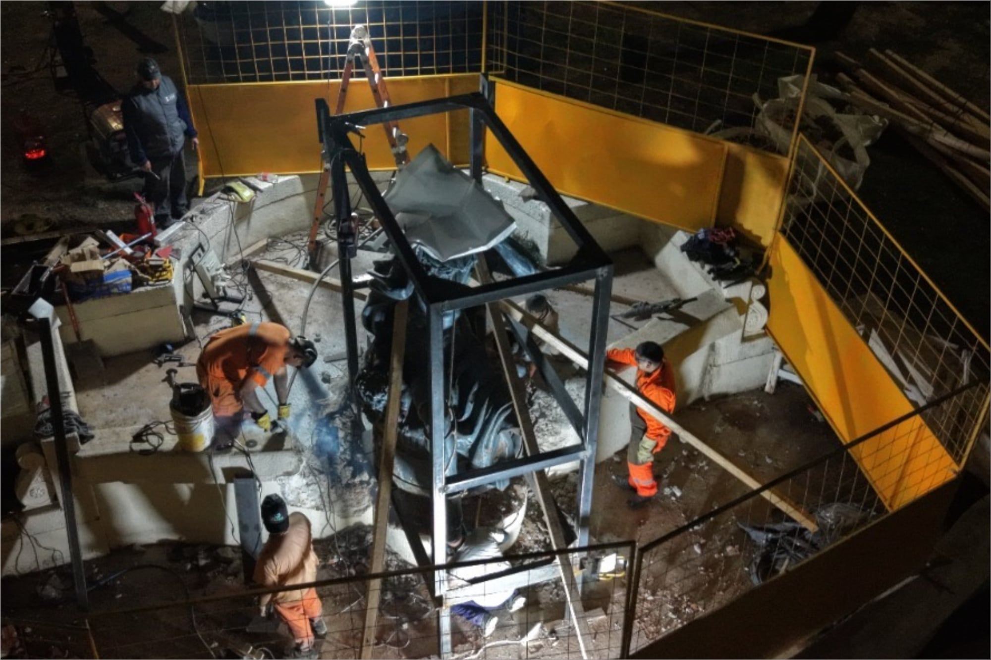 Comenzó el operativo para la construcción de la Fuente Monumental