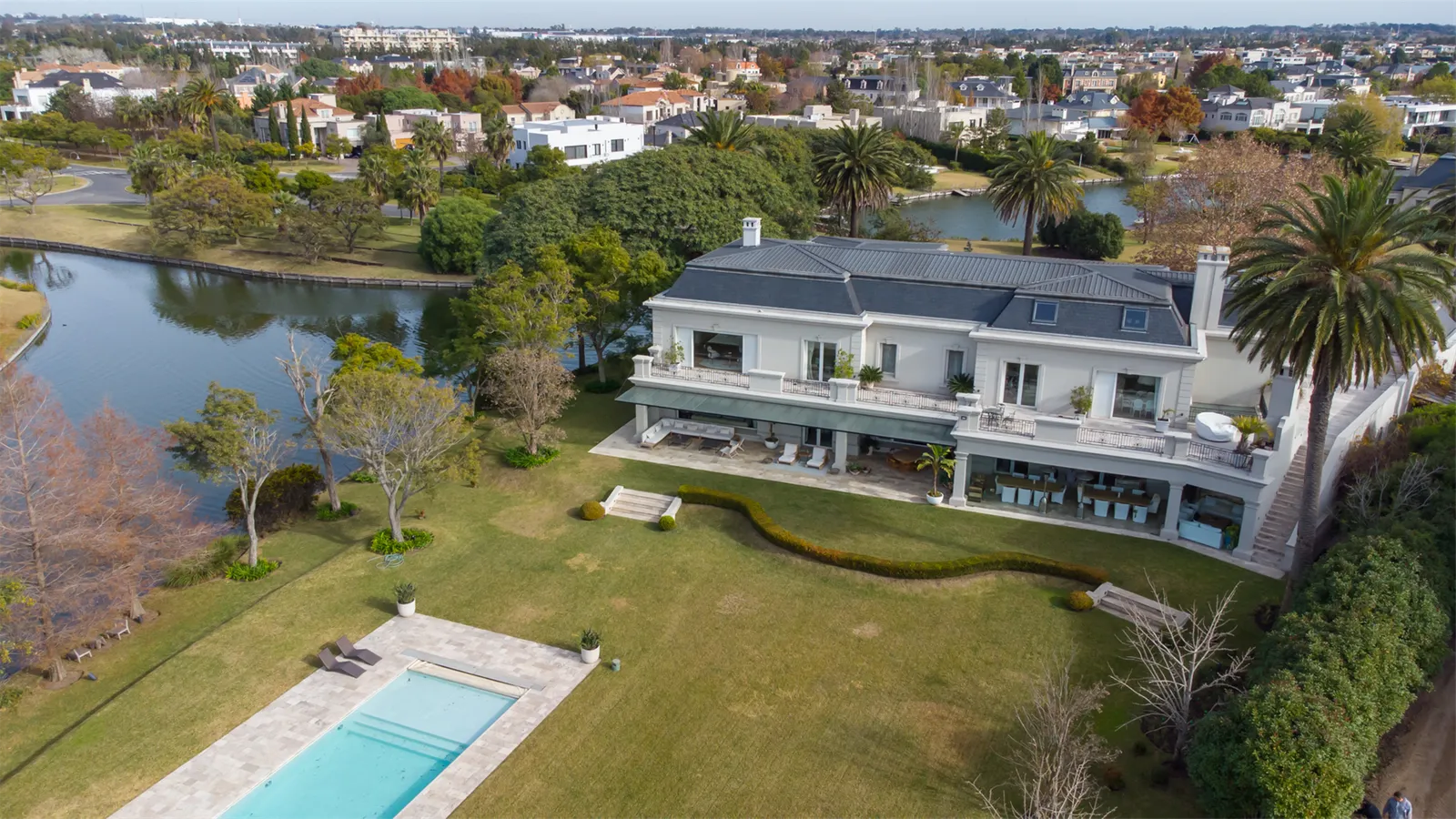 La vista aérea de la casa que compró Mauro Icardi en La Isla