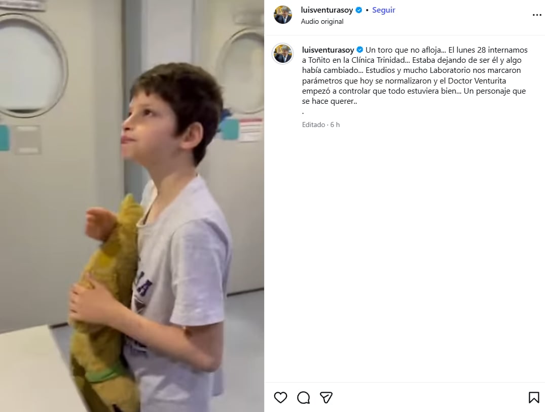 Luis Ventura contó que su hijo debió ser internado porque