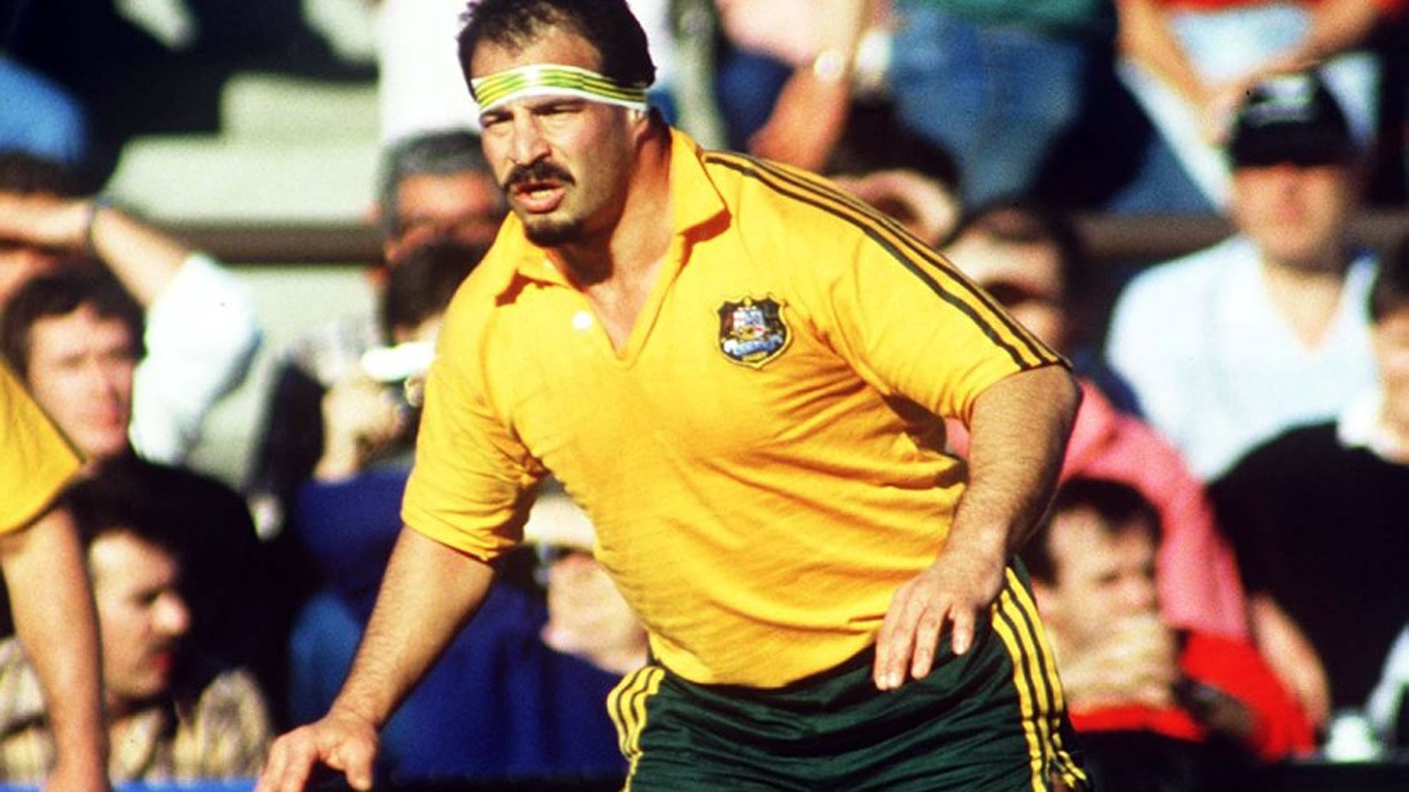 Con la camiseta de los Wallabies: Rodríguez jugó en la selección australiana entre 1984 y 1987