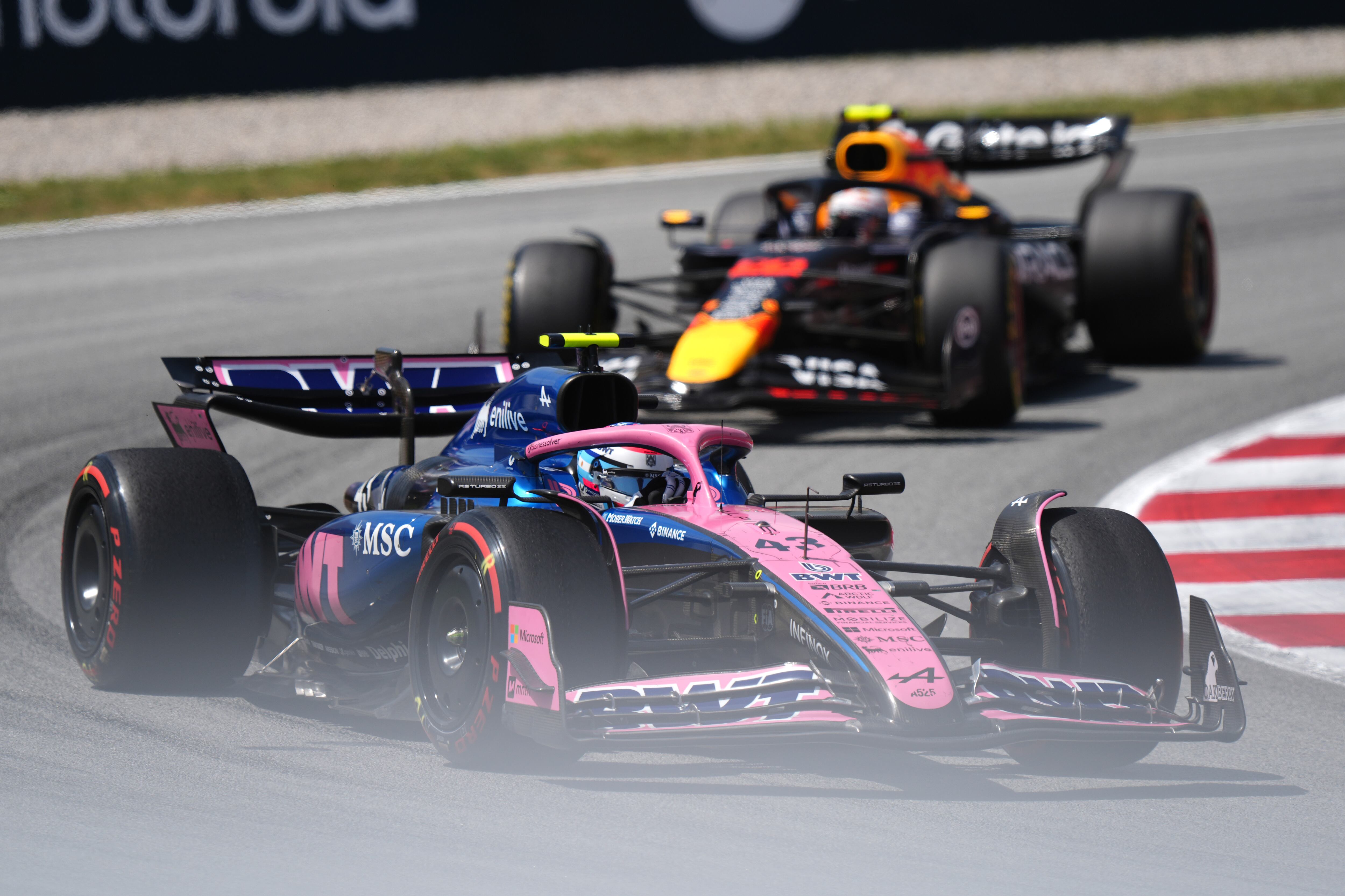 Alpine's Franco Colapinto ahead of Red Bull Racing's Yuki Tsunoda during the race at the Circuit de Barcelona-Catalunya, Spain. Picture date: Sunday June 1, 2025. (Photo by Bradley Collyer/PA Images via Getty Images)