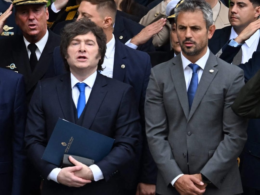 Javier Milei y Martín Menem (Foto: Luis ROBAYO / AFP)
