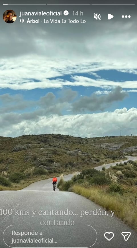 Juana Viale recorrió más 100 kilómetros en bicicleta