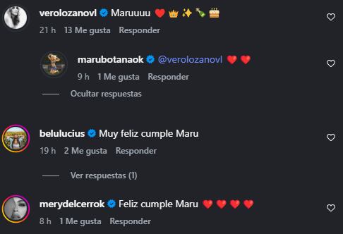 Los mensajes de cariño de los famosos a Maru Botana