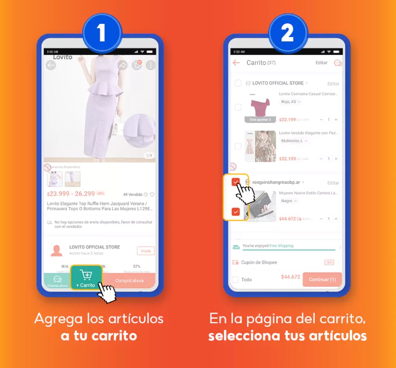 Es muy sencillo comprar en la web o la aplicación (Foto: shopee.com.ar)