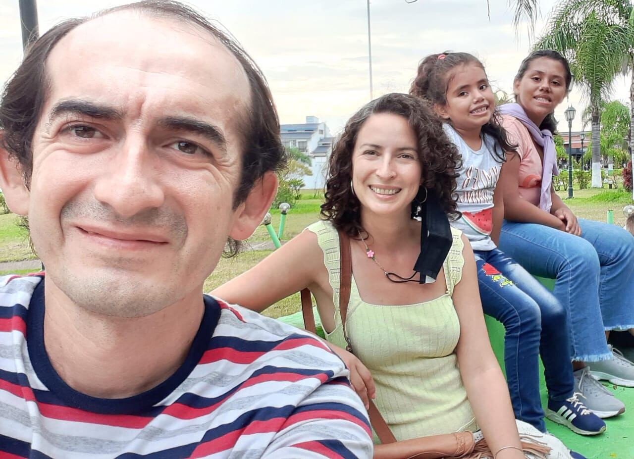 Juan Pablo, Verónica, Luján y Jaqui, durante una de sus primeras salidas juntos.