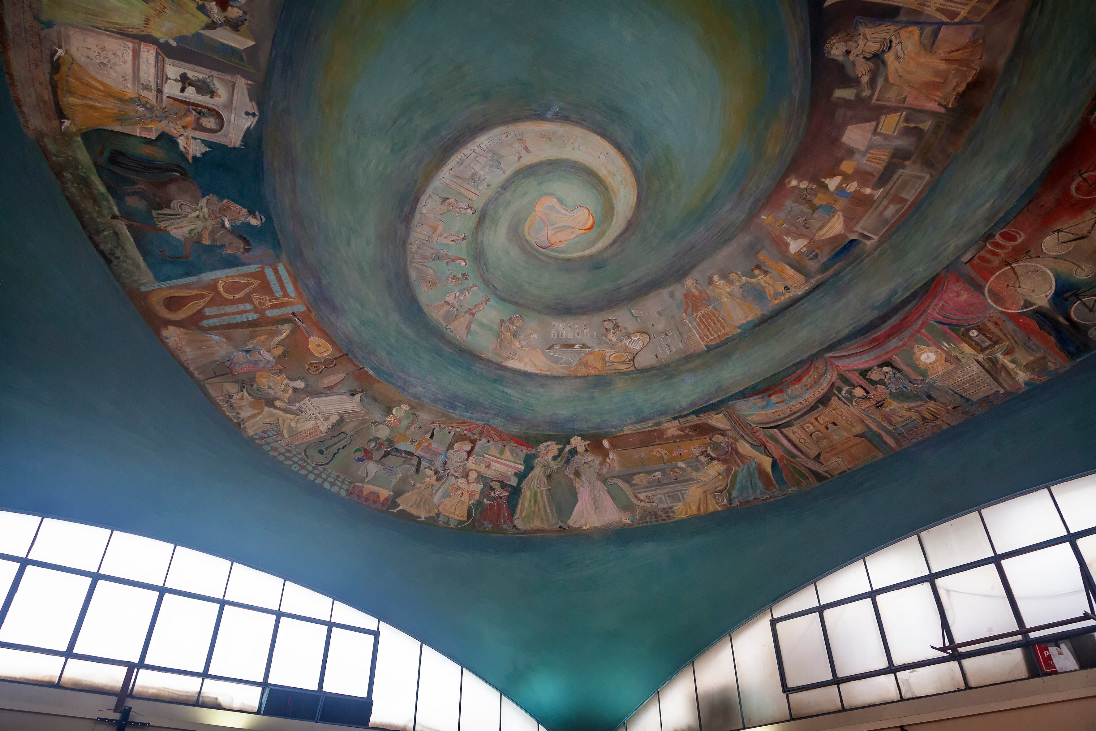 Detalle del mural de Soldi en Galerías Santa Fe