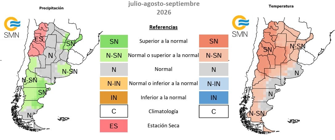 Pronóstico del SMN: cómo será el resto del invierno en Argentina, con temperaturas altas y más lluvias