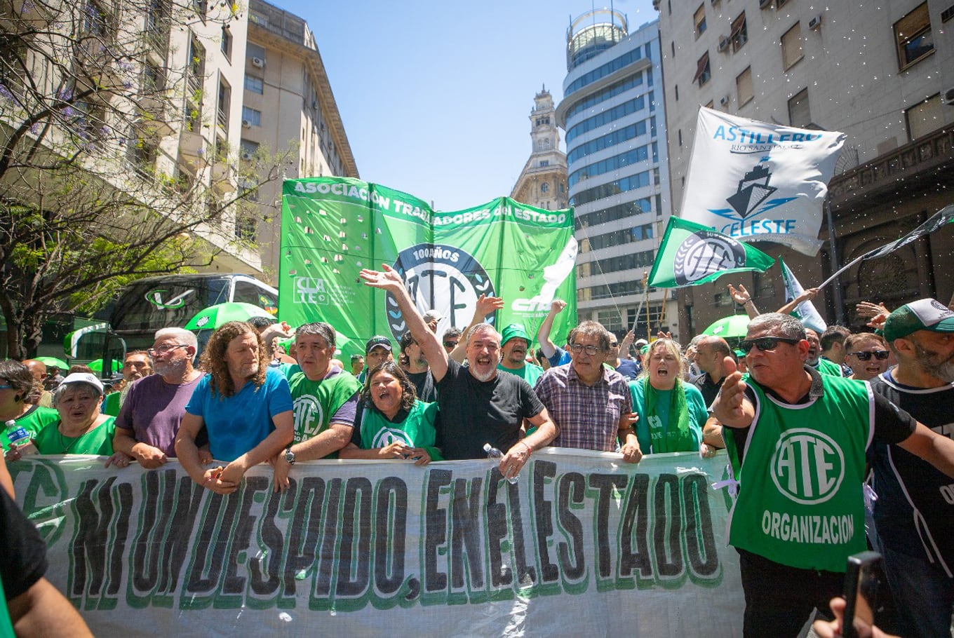 El gremio estatal de ATE vuelve a movilizarse contra la gestión de Milei por los recortes