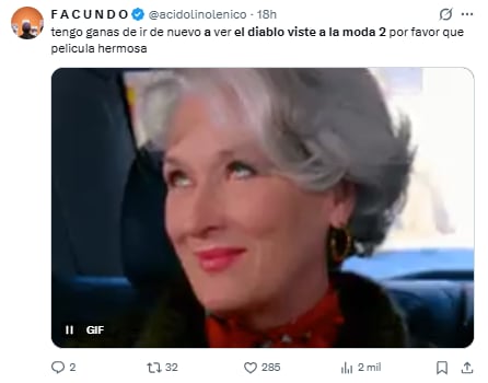 Algunos ya expresaron su deseo de volver a ver la película (Foto: Captura de X)