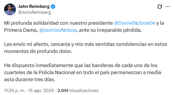 El posteo de Reimberg