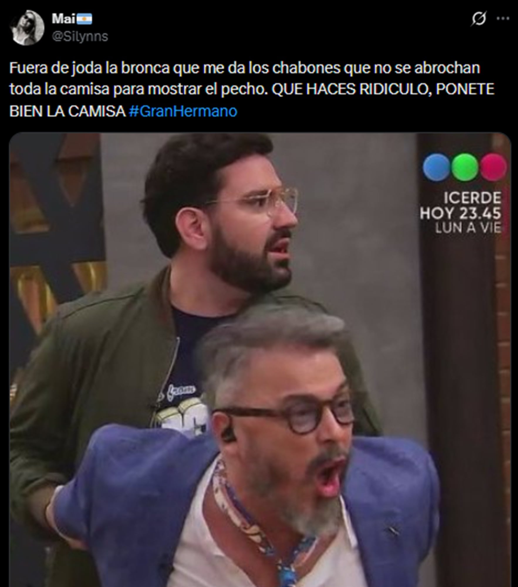 La vestimenta de varios hombres generó bronca entre los televidentes