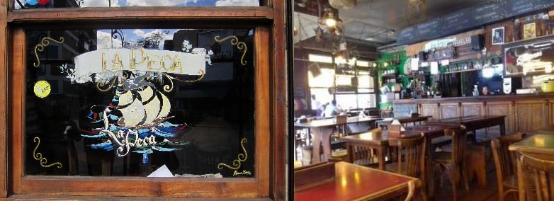 La Peca era un pizzería donde se destacaban sabores diferentes para la época y los clásicos barcos (calzones abiertos) con papas fritas. El bar era de ladrillo a la vista con muebles de madera.