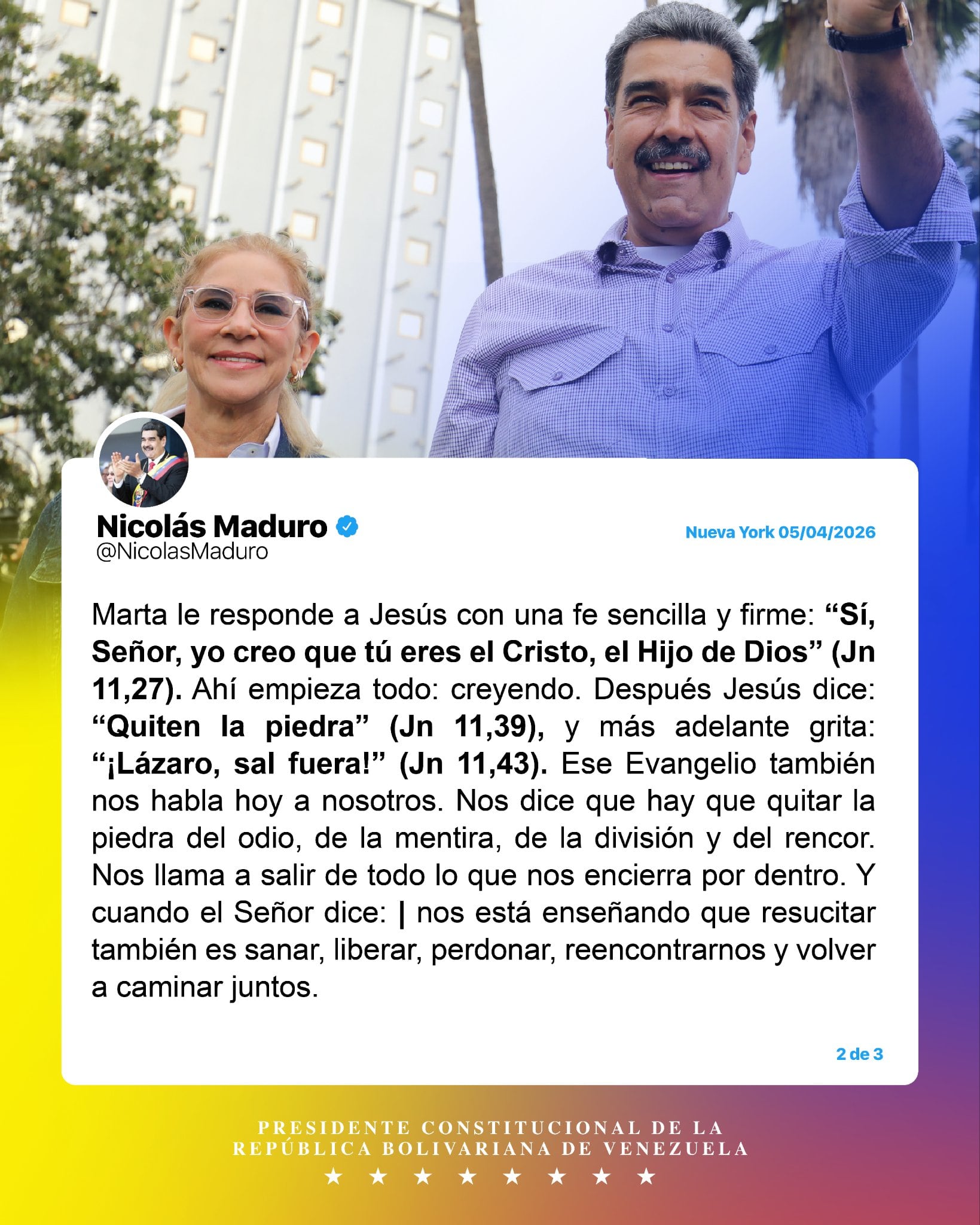 Mensaje por el Domingo de Pascua de Maduro
