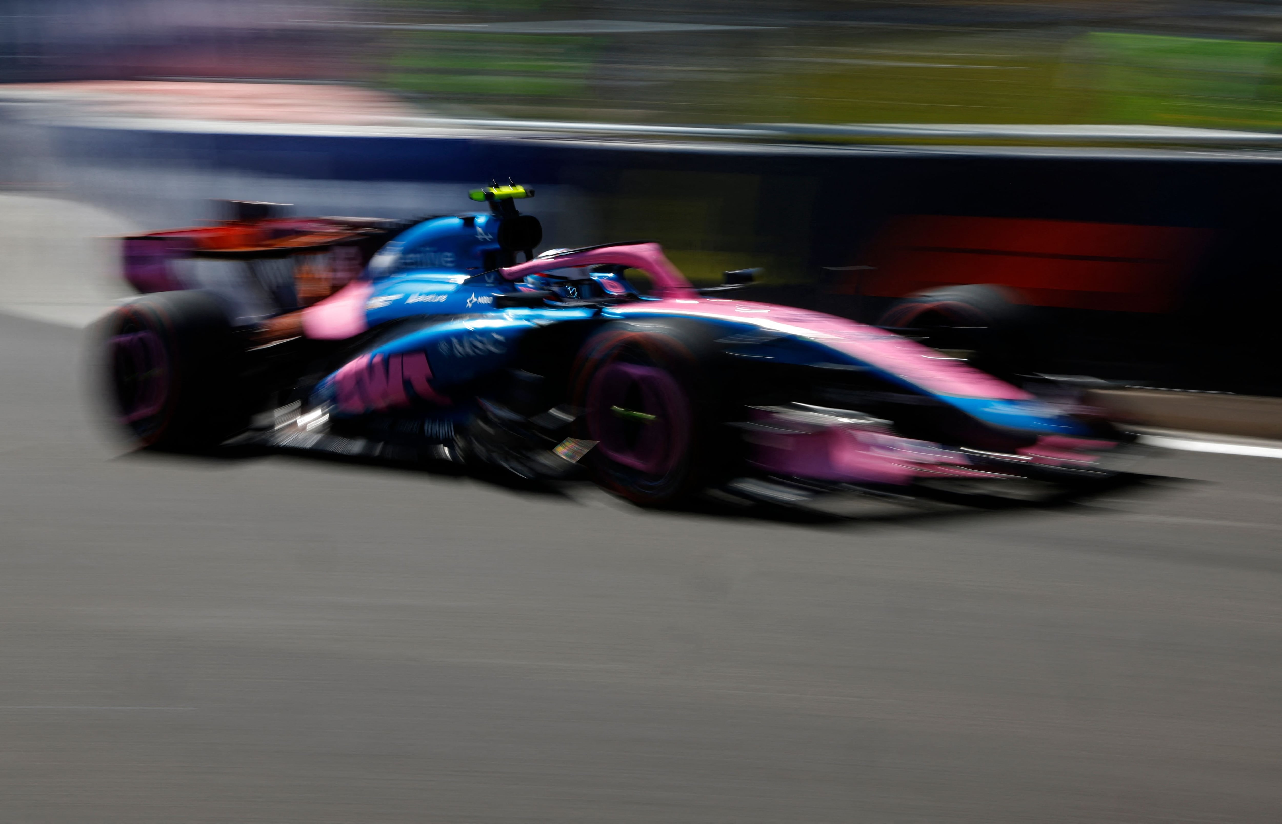 Alpine's Argentine driver Franco Colapinto drives during the first practice session at the Madring circuit on September 11, 2026 in Madrid ahead of the Spanish Formula One Grand Prix. (Photo by Pierre-Philippe MARCOU / AFP)