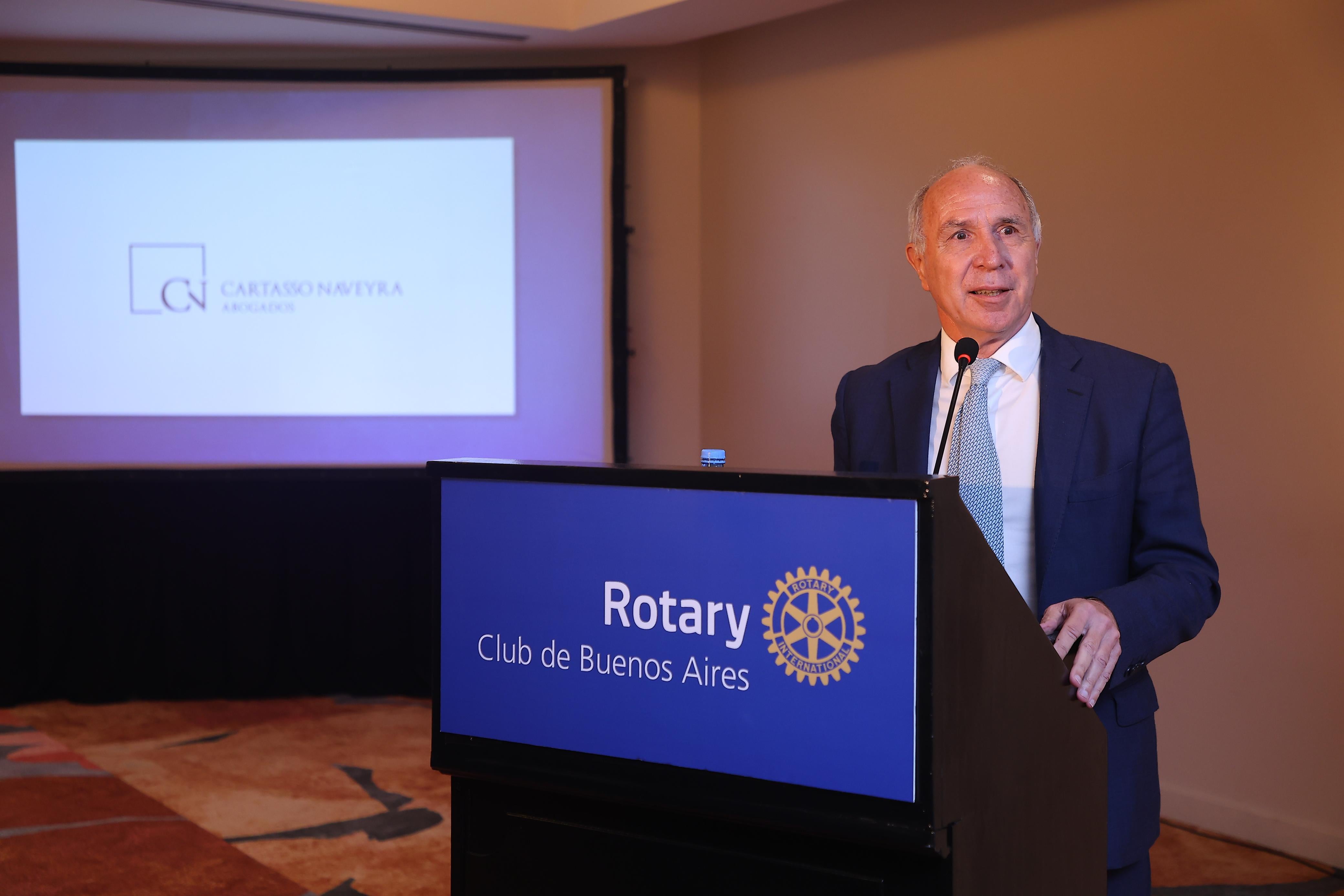 El juez de la Corte Suprema de Justicia, Ricardo Lorenzetti, expuso ante el Rotary Club de Buenos Aires