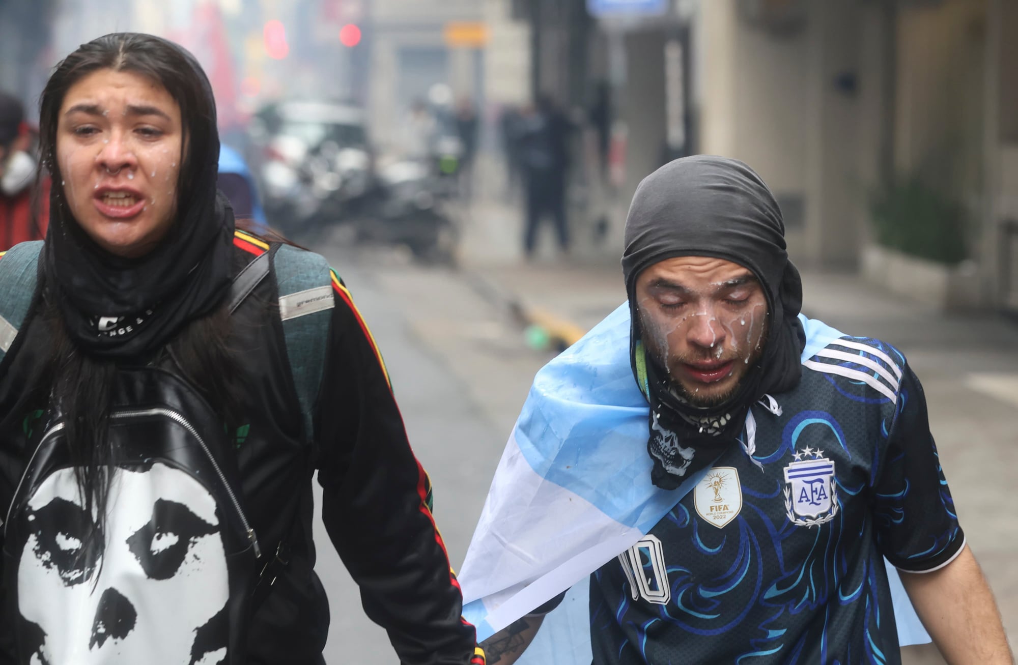 Manifestates heridos por la Policía durante la marcha universitaria en la plaza del Congreso