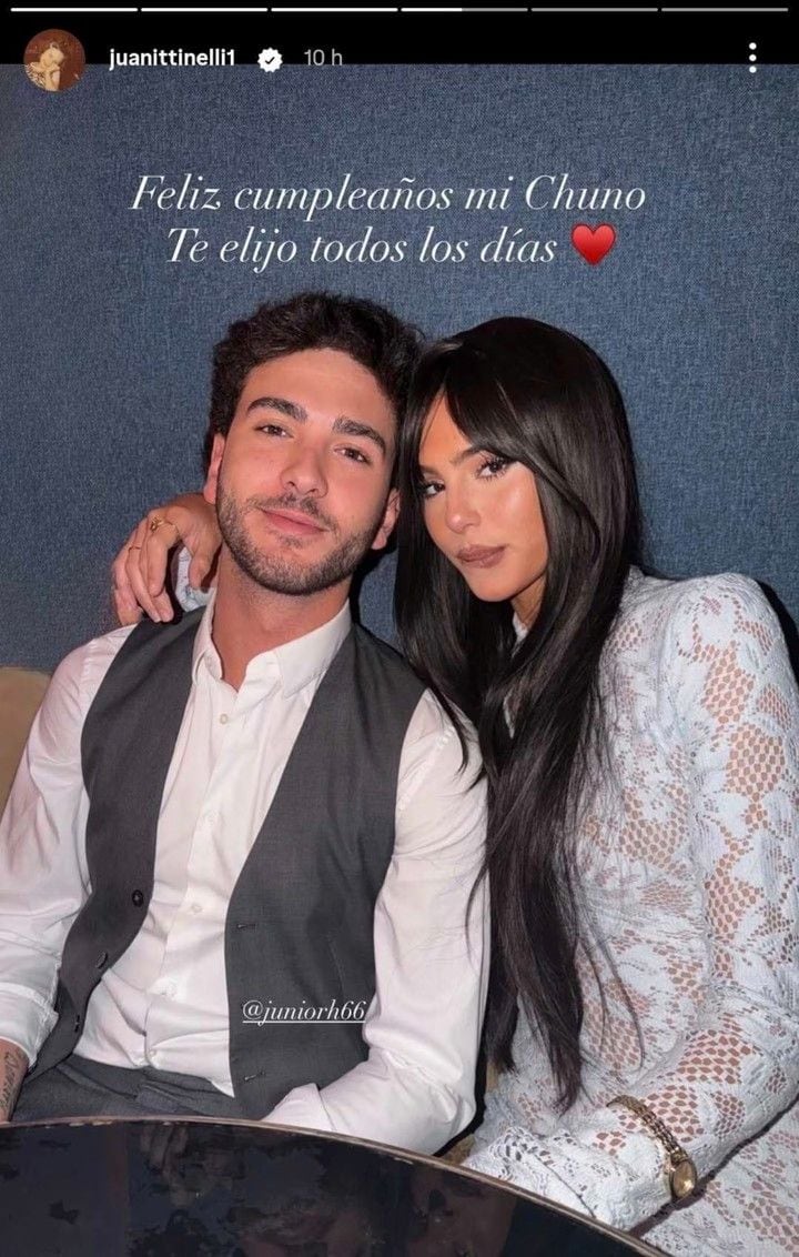 El posteo con el que Juanita Tinelli saludó a su novio en el día de su cumpleaños