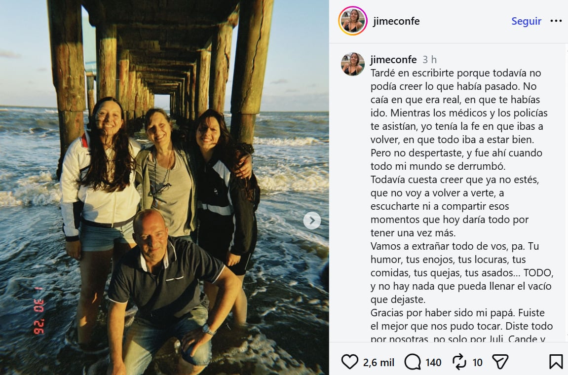 El posteo de Jimena Confessore