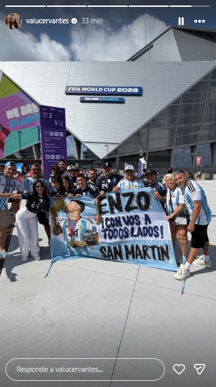 La familia de Enzo Ferández llegó al estadio (Foto: Instagram @valucervantes)