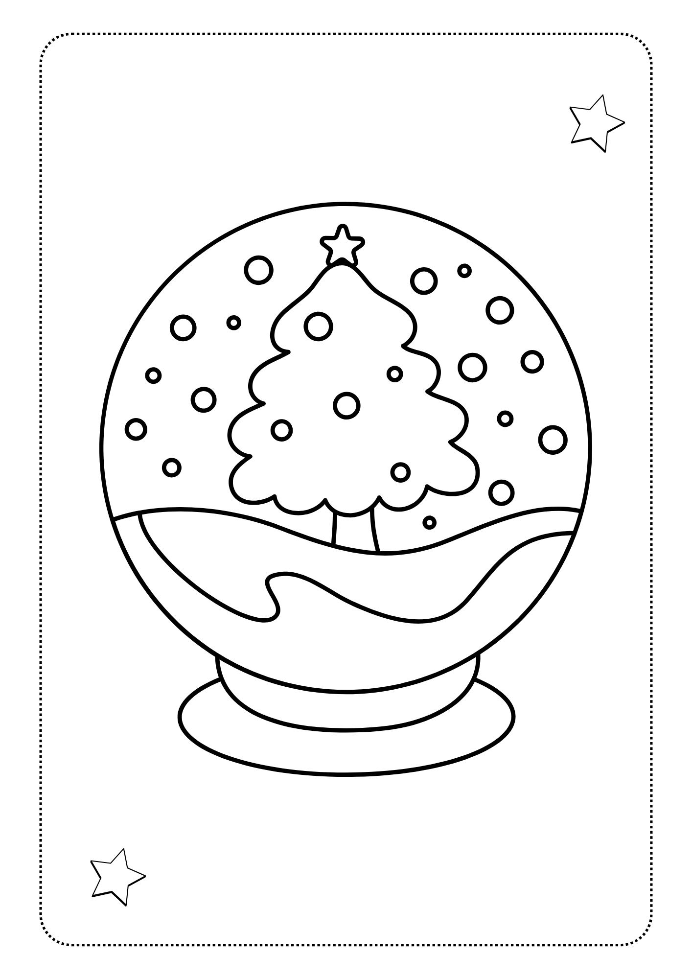 Dibujo de un globo de nieve para colorear con los niños