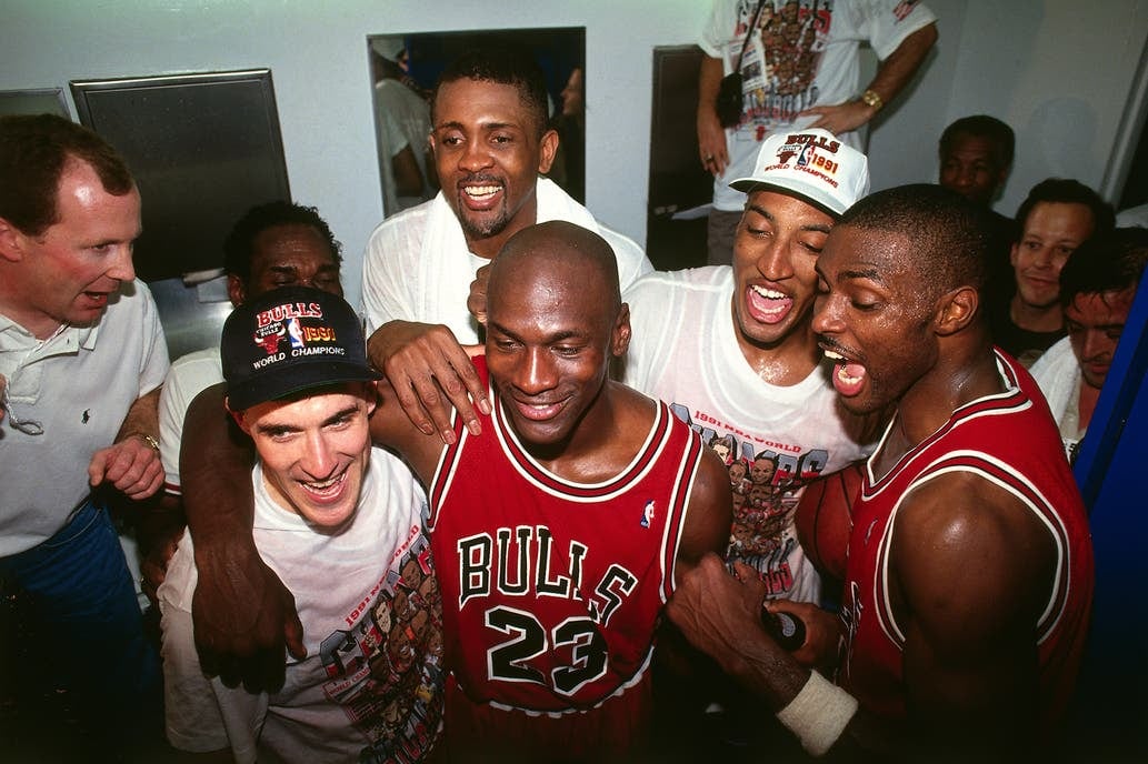 Los festejos de Michael Jordan en 1998