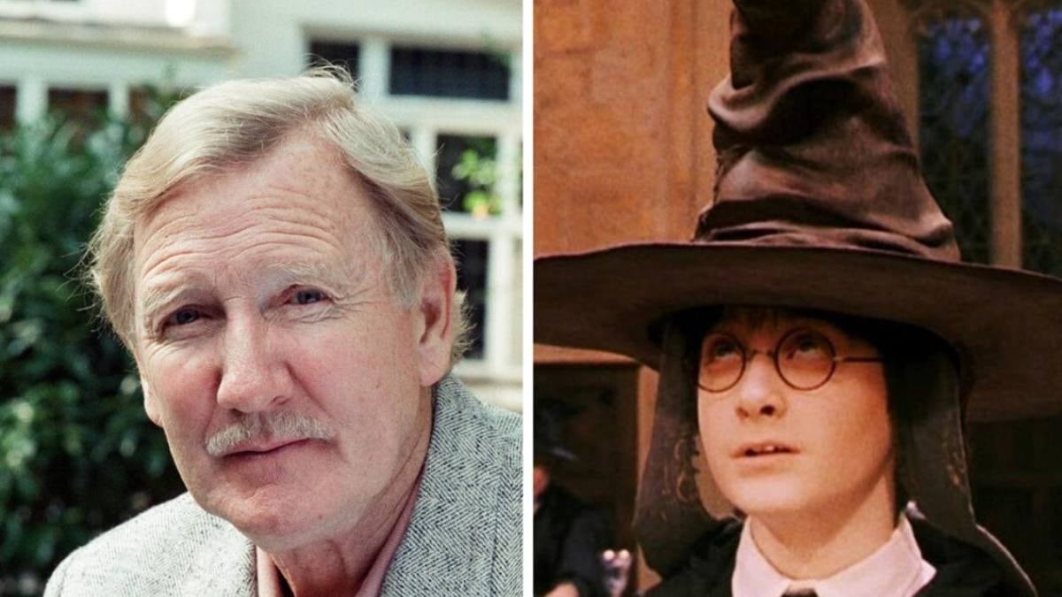 Leslie Phillips, recordado como la voz del Sombrero Seleccionador, que le permite a Harry Potter ser parte de Gryffindor