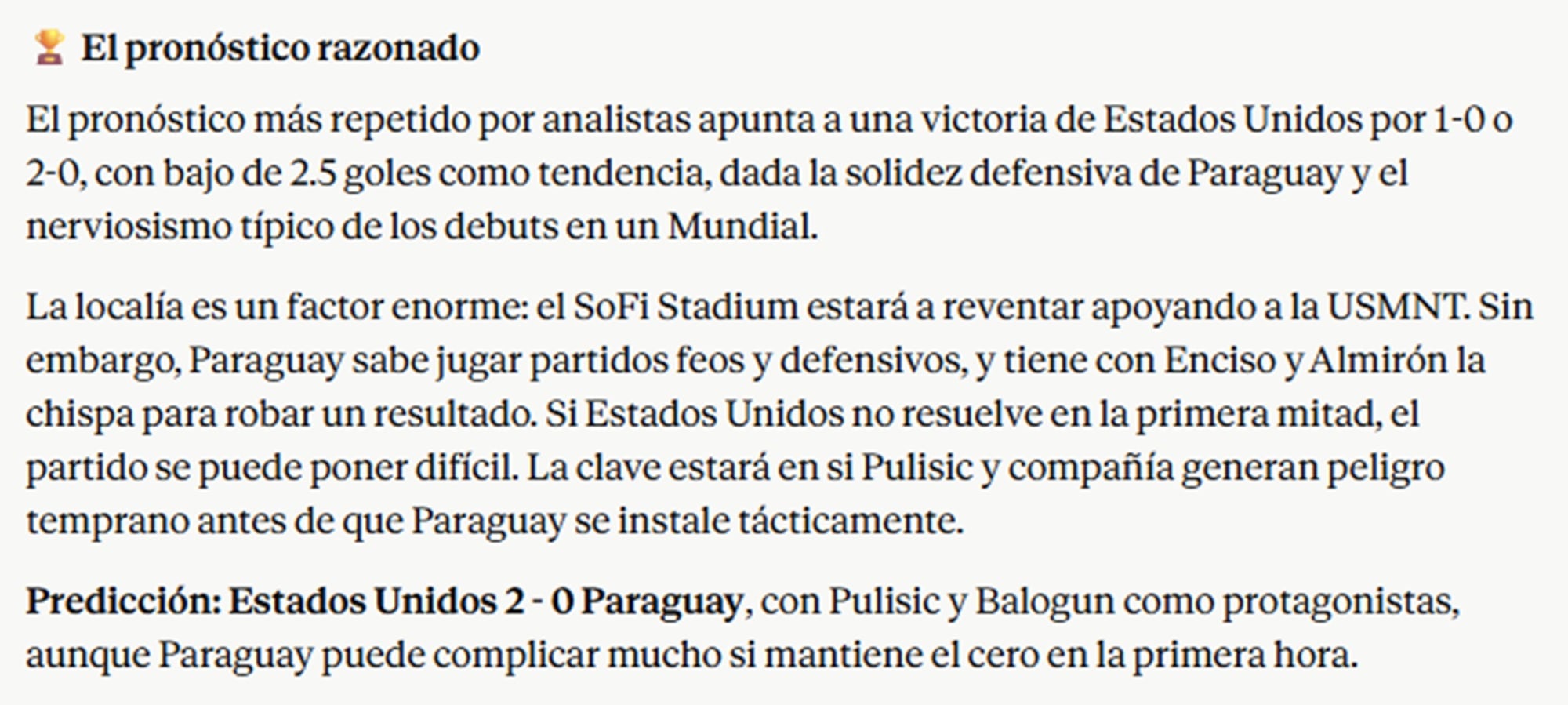 La IA de Anthropic decidió ser más conservadora en cuanto a la cantidad de goles esperados