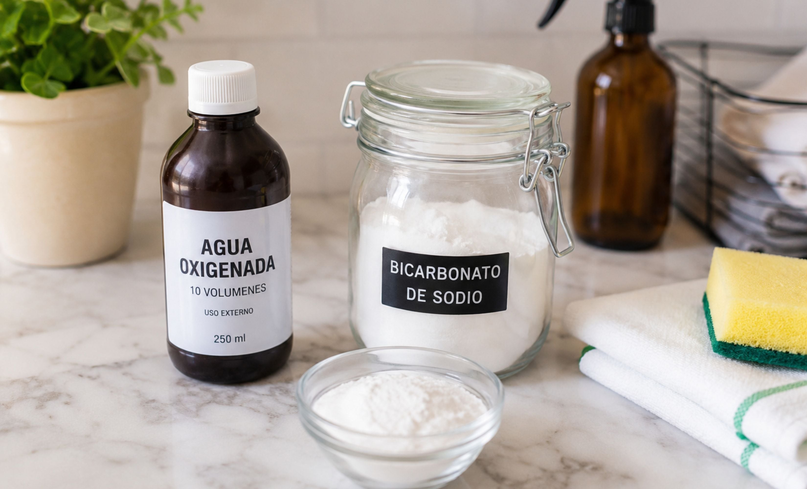Bicarbonato de sodio y agua oxigenada: la fórmula casera para optimizar la limpieza del hogar