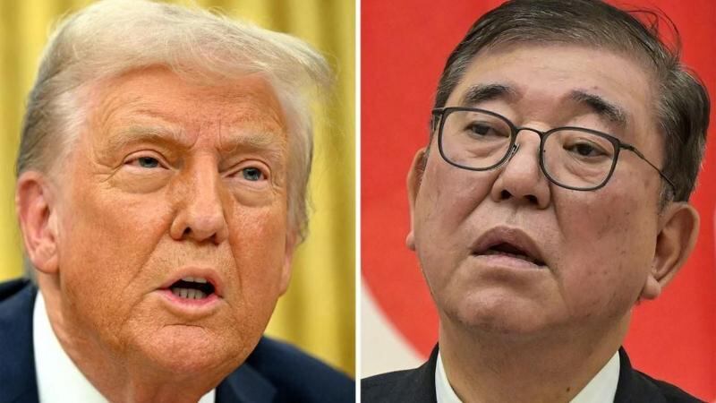 Trump y el primer ministro japonés Shigeru Ishiba