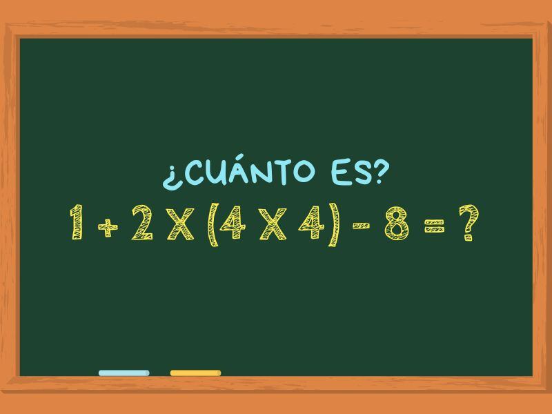 ¿Cuánto es 1 + 2 x (4 x 4) – 8? El cálculo matemático que solo el 1% de los usuarios termina en menos de diez segundos