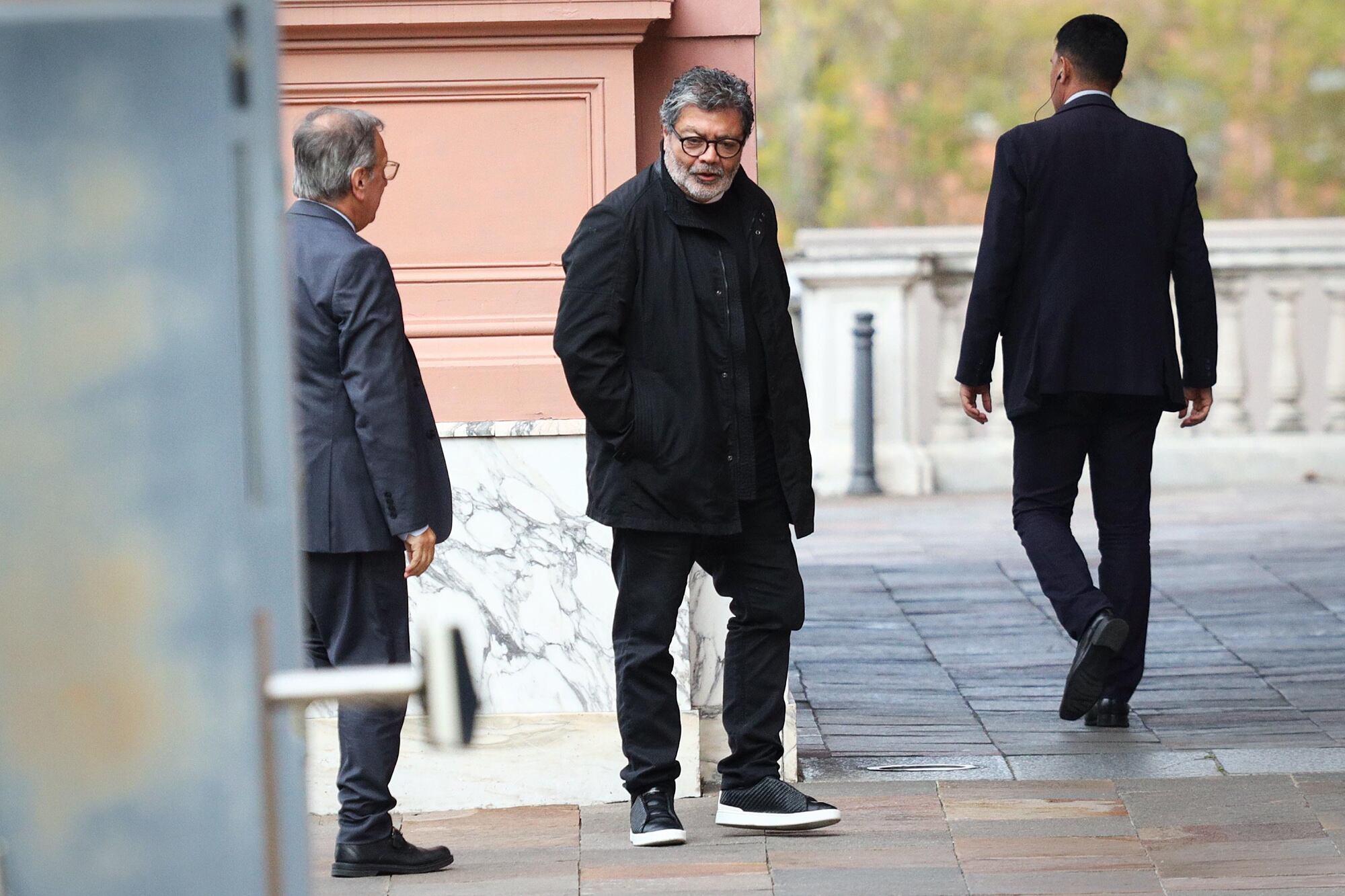Gerardo Martínez, secretario general de la Unión Obrera de la Construcción, en el ingreso a la Casa Rosada
