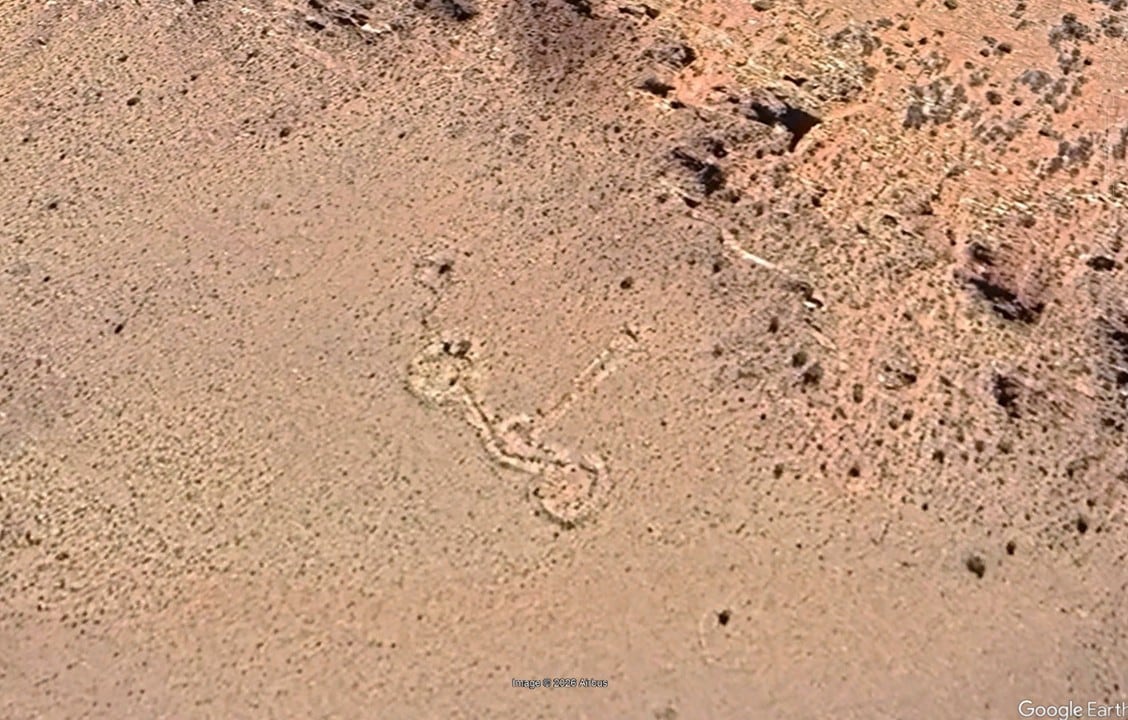 Imagen satelital del hallazgo arqueológico del andinista Carlos Gobbi