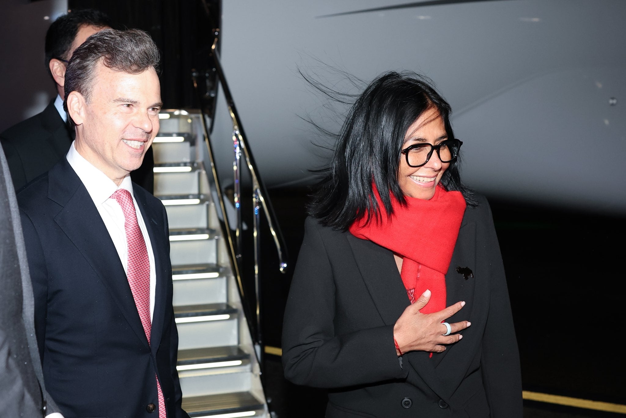 Delcy Rodríguez, a su llegada a Nueva York para participar en la Asamblea de la ONU