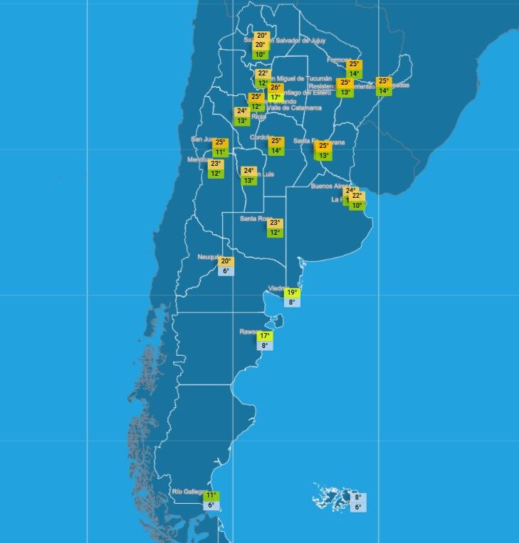 El tiempo en las diferentes provincias del país