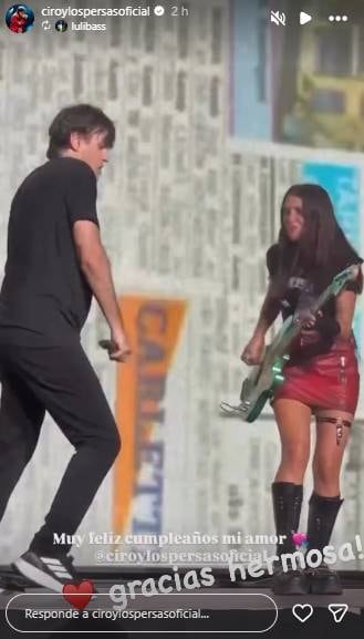 El líder de la banda respondió el gesto de la bajista con un elogio público en su perfil (Instagram / @ciroylospersasoficial)
