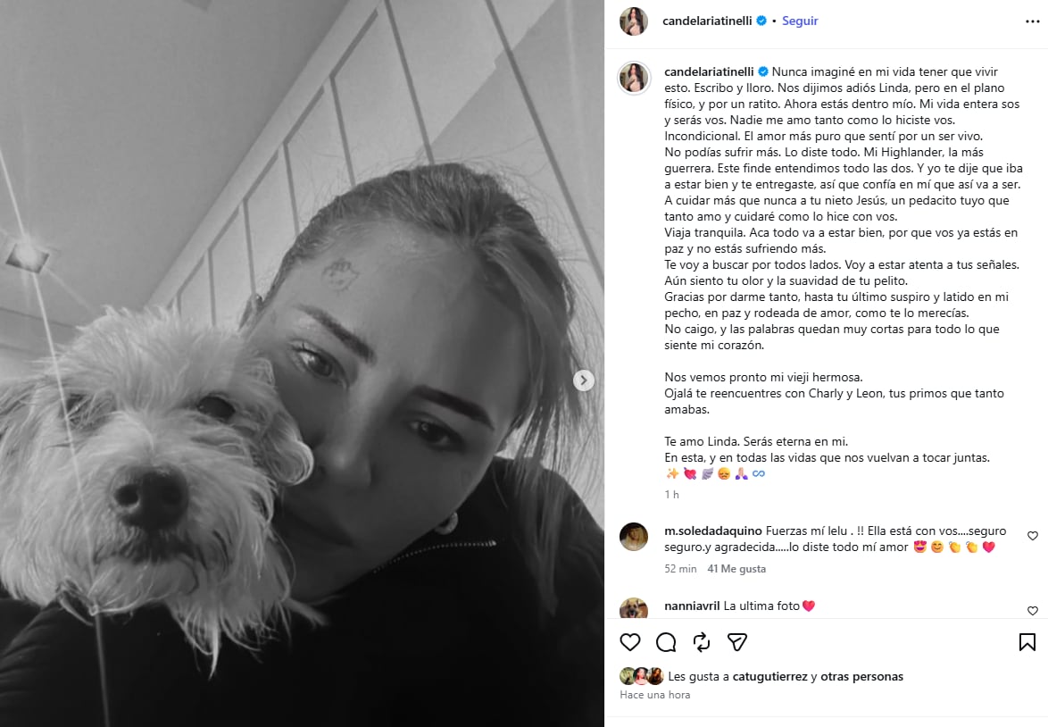 Cande Tinelli se mostró
