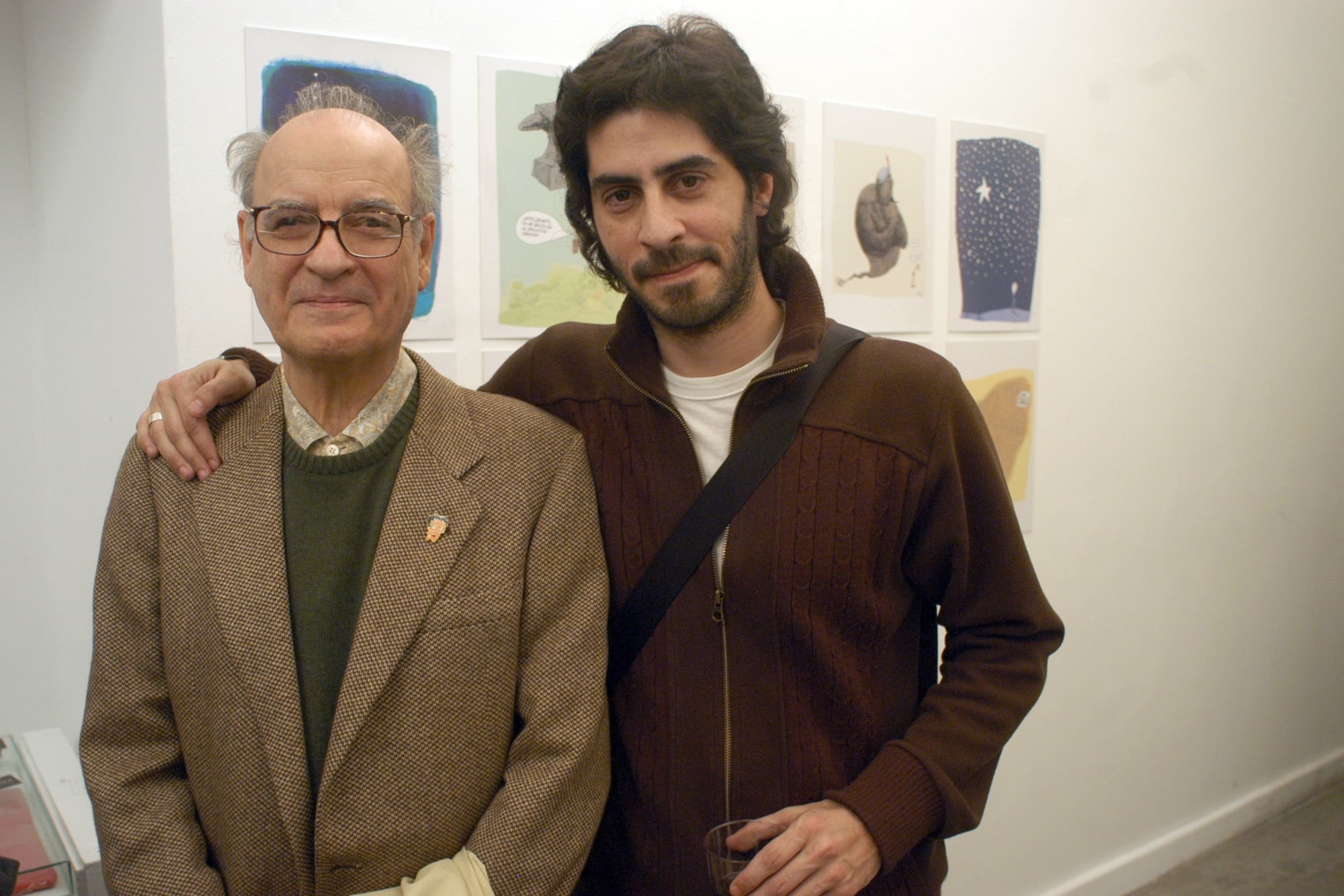 Quino en la inauguracion de la muestra de TUTE en el Centro Cultural Recoleta.