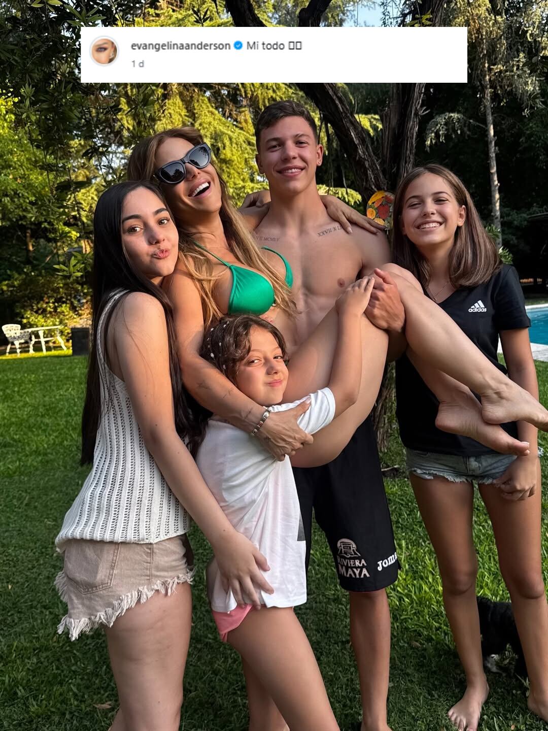 Eva Anderson compartió postales de su día en familia con sus hijos y la novia de su primogénito (Foto: Instagram @evangelinaanderson)