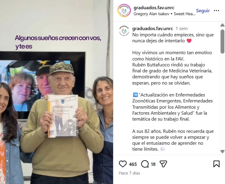 La Universidad de Río Cuarto felicitó a Rubén Buttafuoco por su título académico