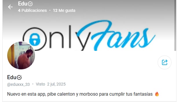 El perfil de OnlyFan del enfermero Eduardo Betancourt