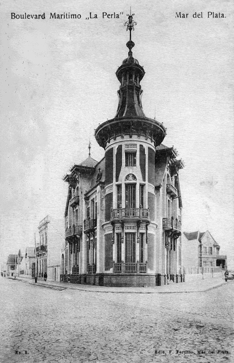 Así era el chalet de Jose Ventafridda, en 1910, en esa esquina de La Perla está hoy el restaurante